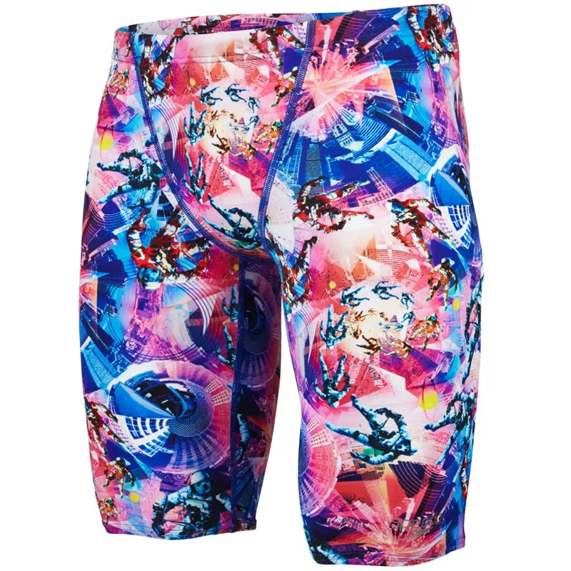 Speedo Men's Allover V-Cut Jammer Red/Pink 24